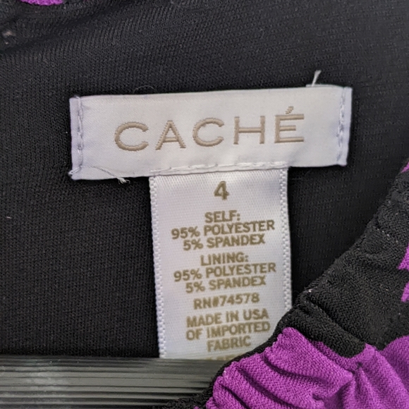 Caché Women's slightly Ruched Dress 3/4 Sleeve d ze 4 - Picture 6 of 10